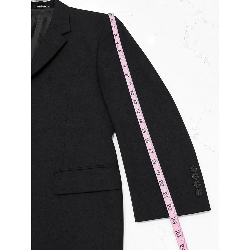 Kenneth Cole New York Black 100% Wool Blazer Sport Coat Men's 42R Office Travel